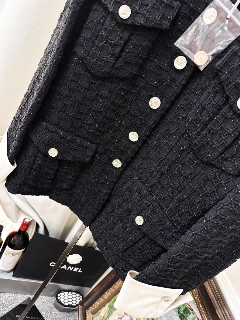 Chanel 21S black tweed jacket - Image 2