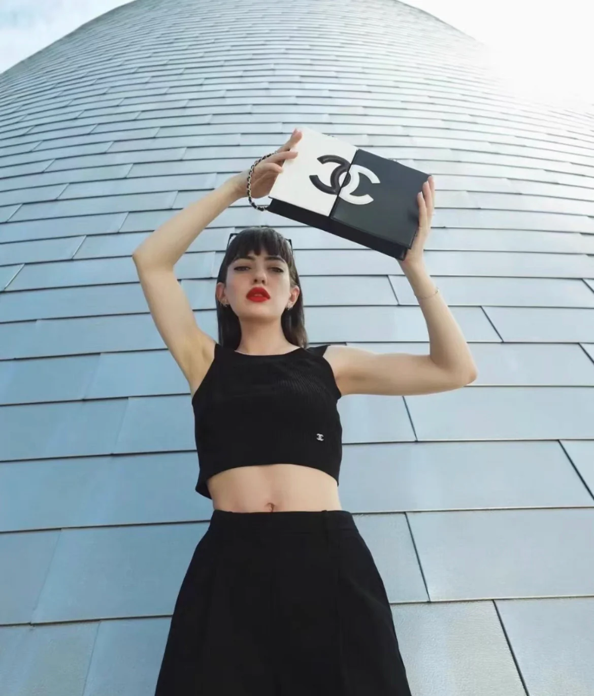 Chanel 21SS Black and White Evening Bag - Image 6