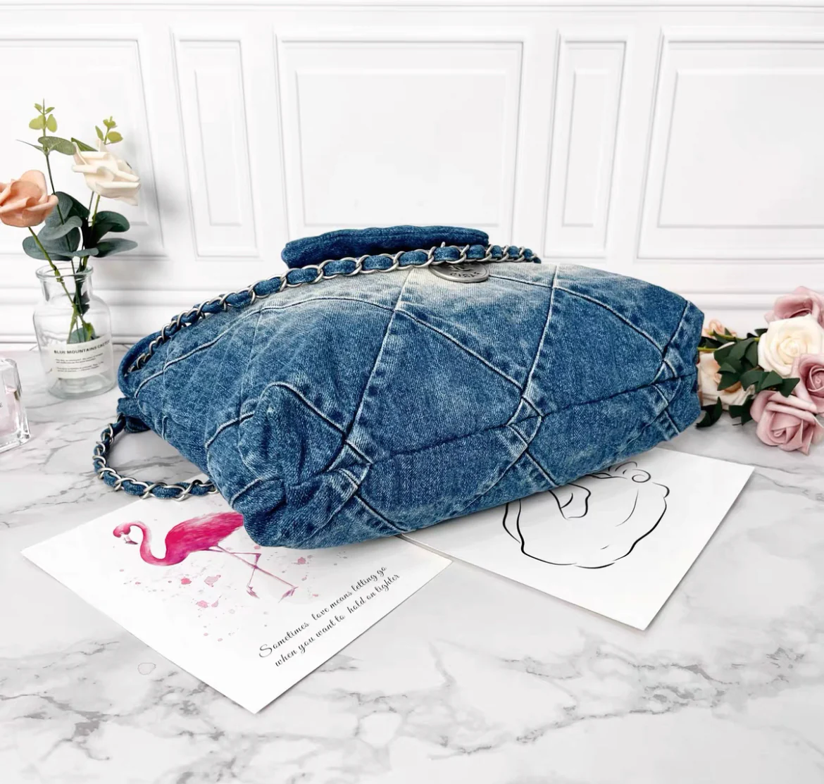 Chanel 22 Handbag Denim - Image 6