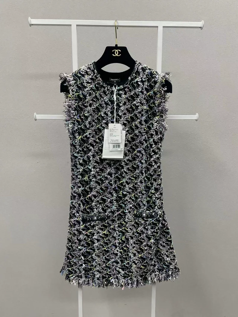 Chanel 22S Black tweed dress
