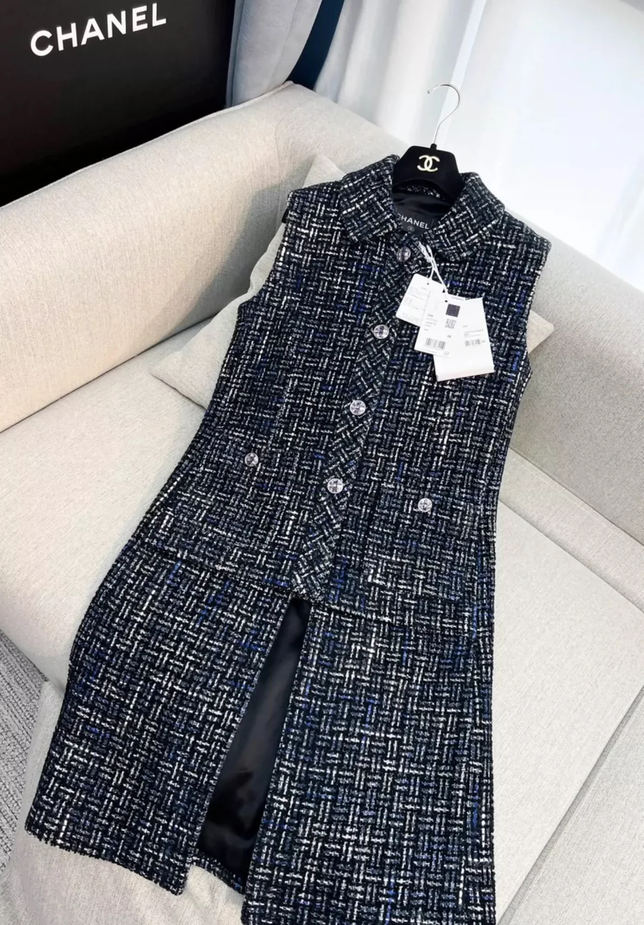 Chanel 22A Black, Blue & White Vest