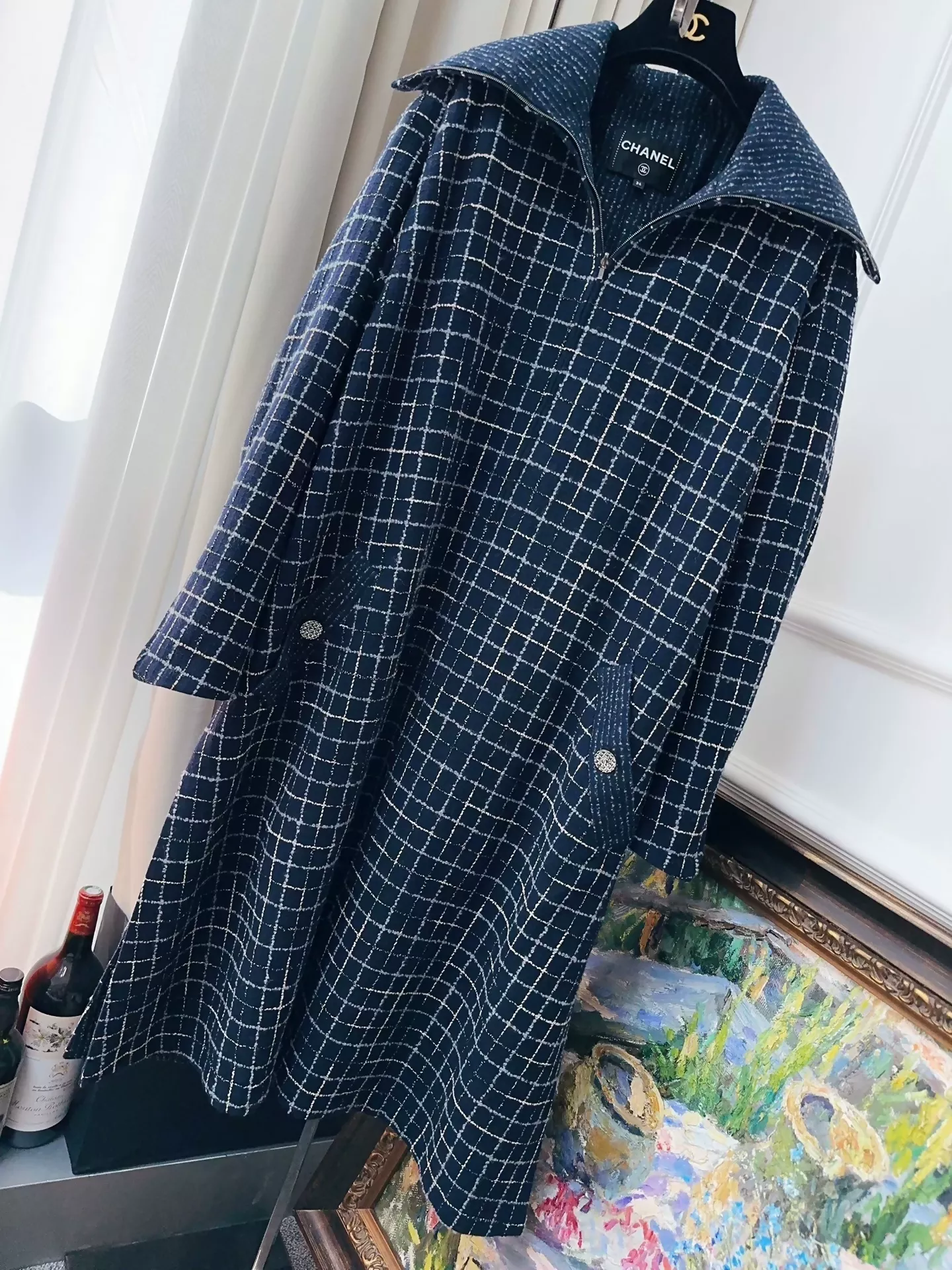 Chanel 22A blue long coat