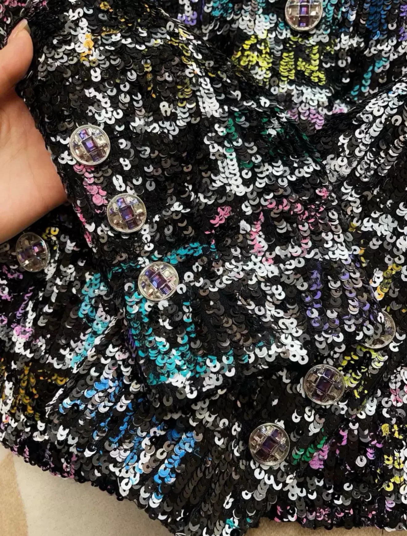 Chanel 22A Colourful Sequin Jacket - Image 4