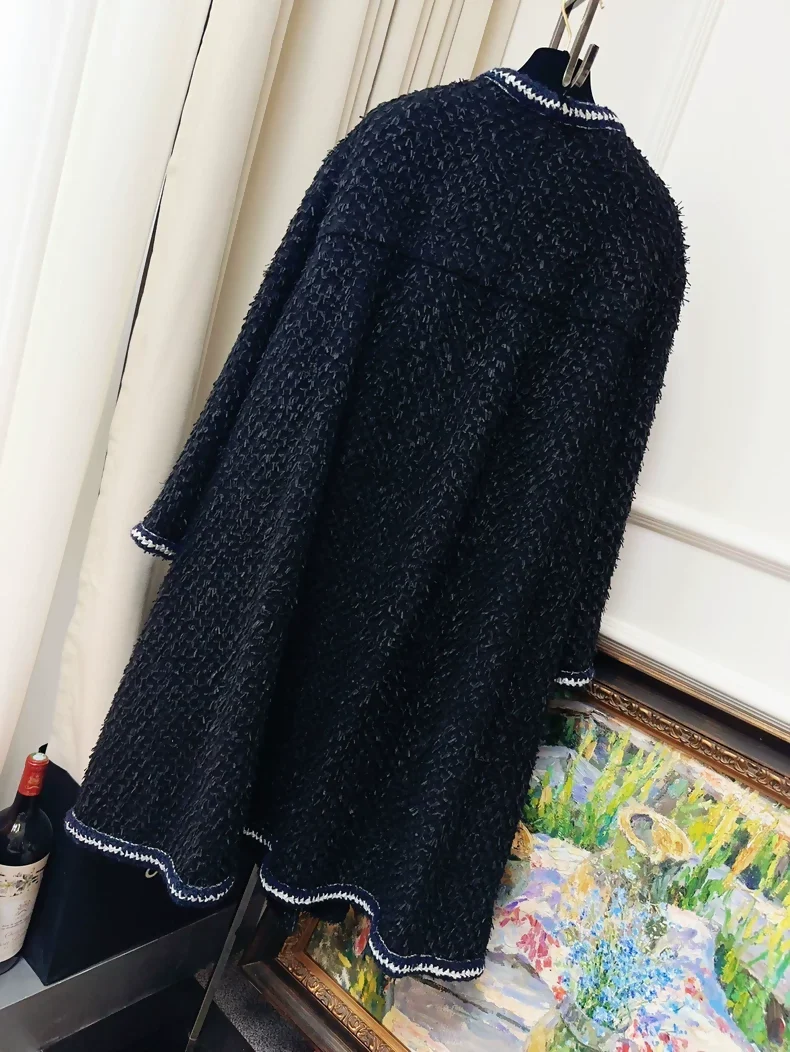 Chanel 22A Black tweed long coat - Image 2