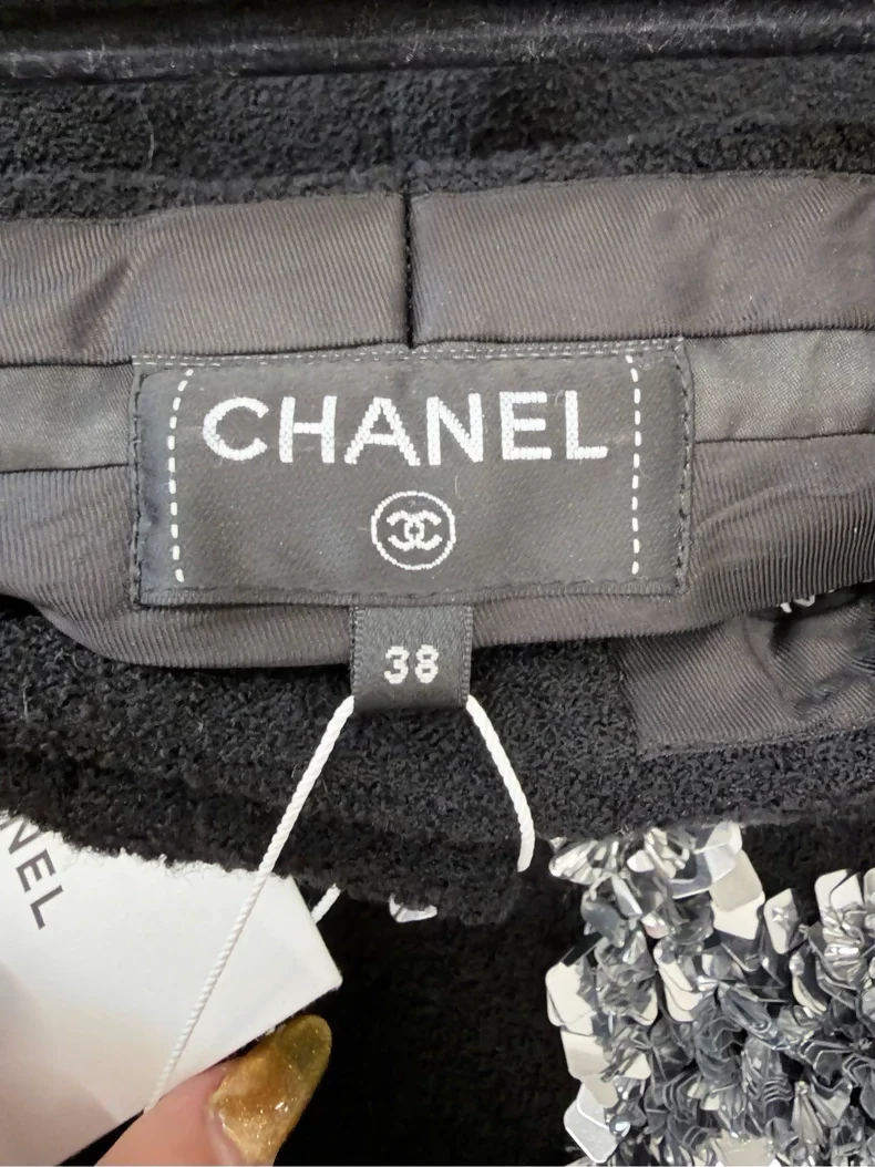 Chanel 22A Black Tweed Wide-Leg Pants - Image 6
