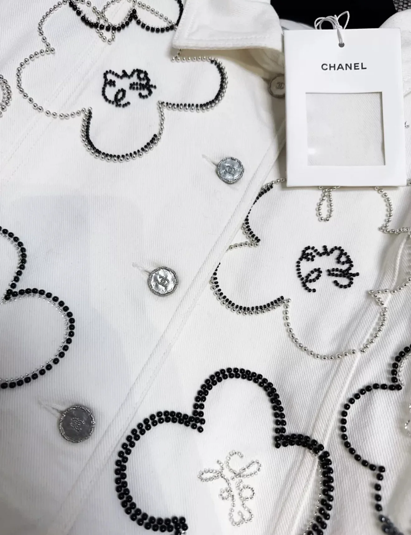 Chanel 22A White Denim Jacket - Image 3