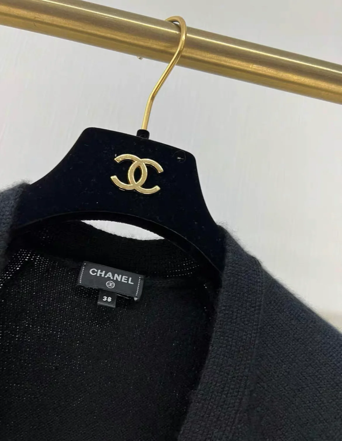 CHANEL 22B BLACK CASHMERE CARDIGAN/ DRESS Size 38 - Image 2