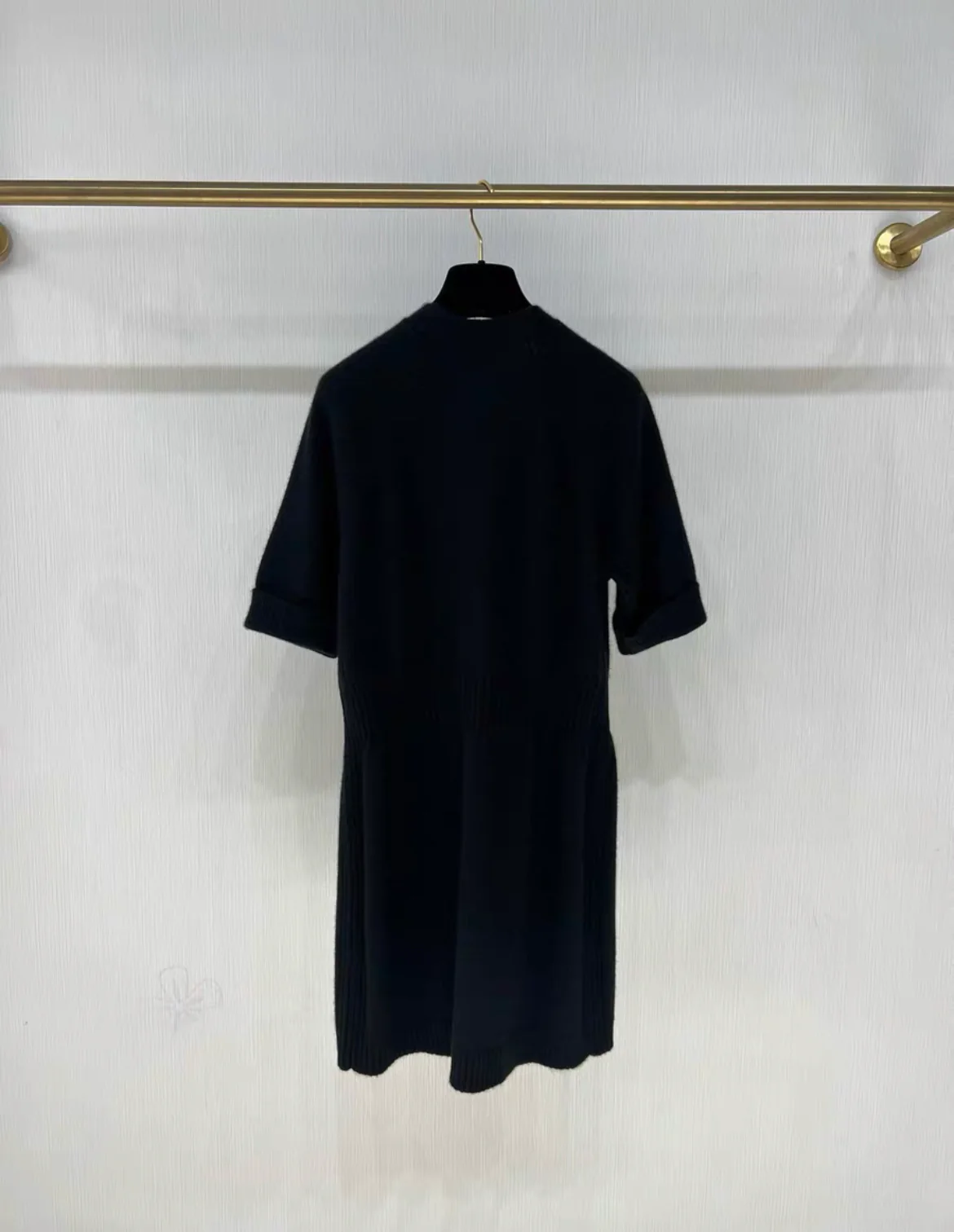 CHANEL 22B BLACK CASHMERE CARDIGAN/ DRESS Size 38 - Image 6
