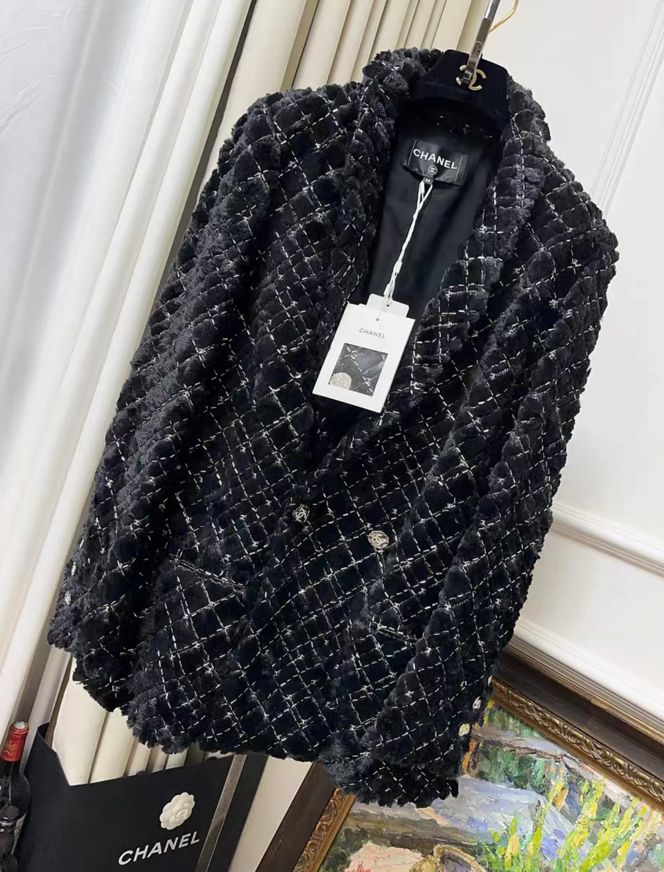 Chanel 22b black velvet jacket