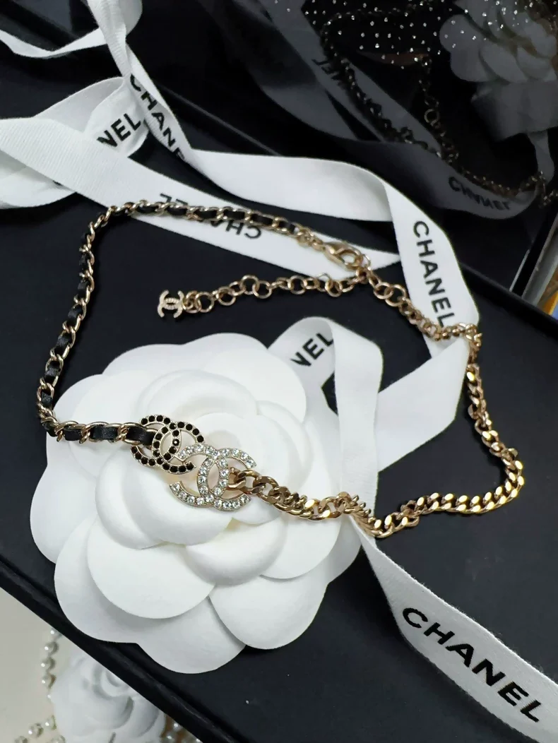 Chanel 22B leather chain necklace - Image 2