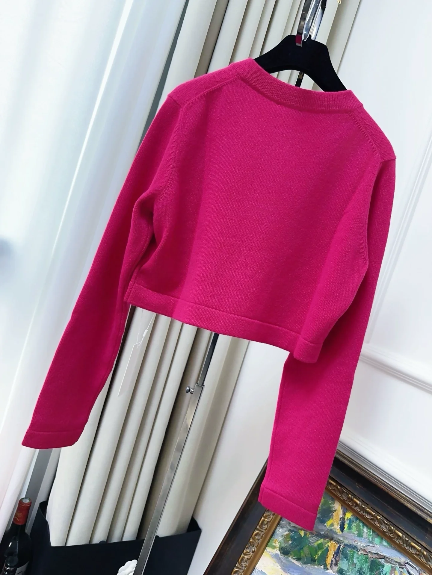 Chanel 22b rose red cashmere cardigan - Image 2