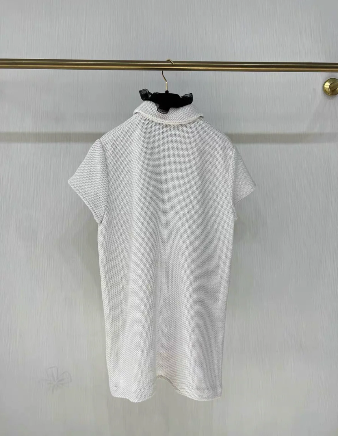 Chanel 22C Black voile collar white dress size 36 - Image 5