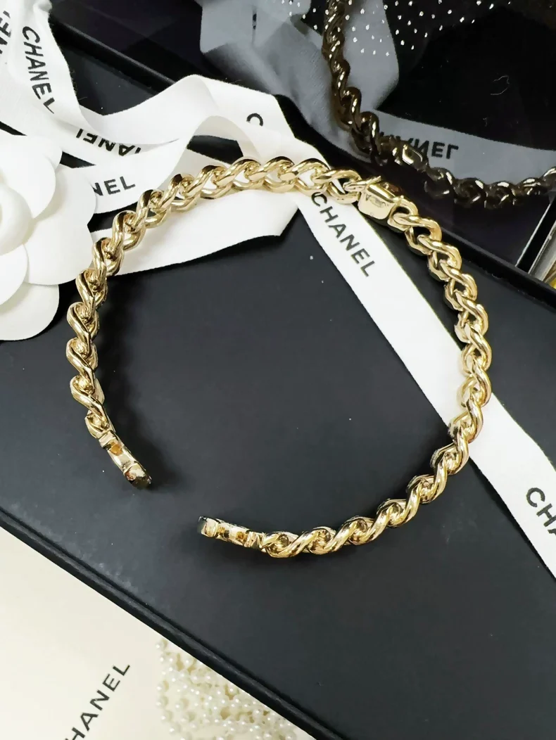 Chanel 22c Gold Chain Double C Logo Choker Necklace - Image 2