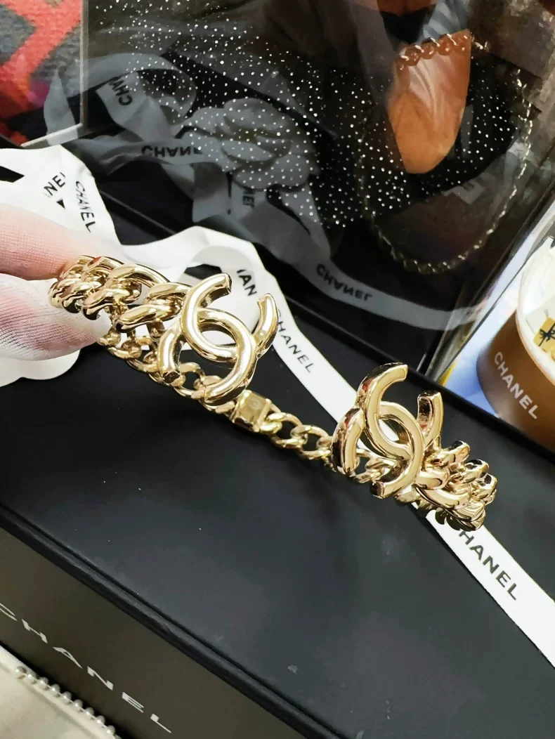 Chanel 22c Gold Chain Double C Logo Choker Necklace - Image 3