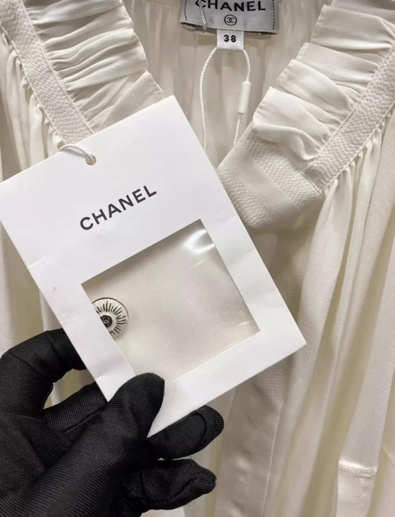 Chanel 22C White silk maxi dress - Image 8