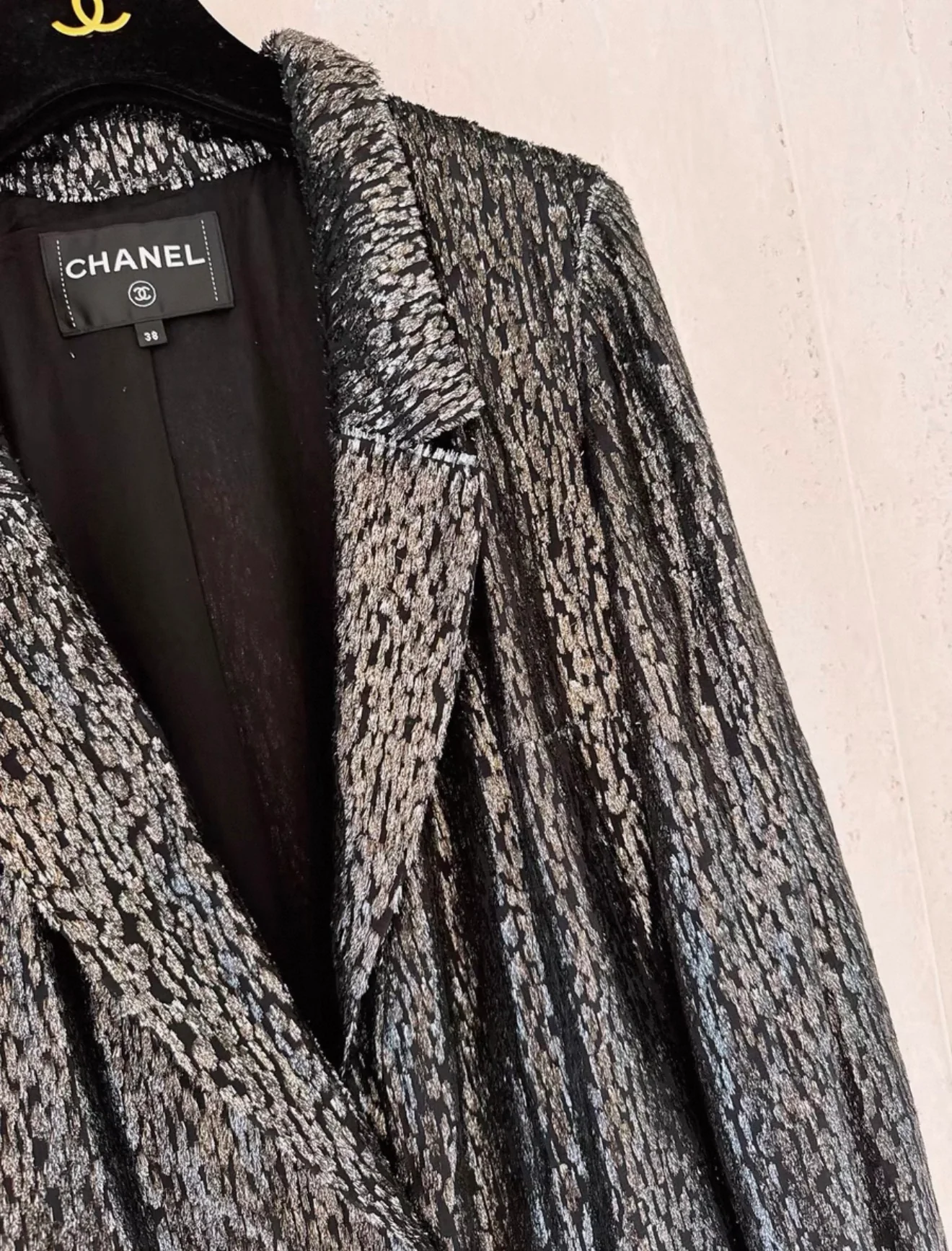 Chanel 22K Black and Gold Silk Maxi Dress - Image 4