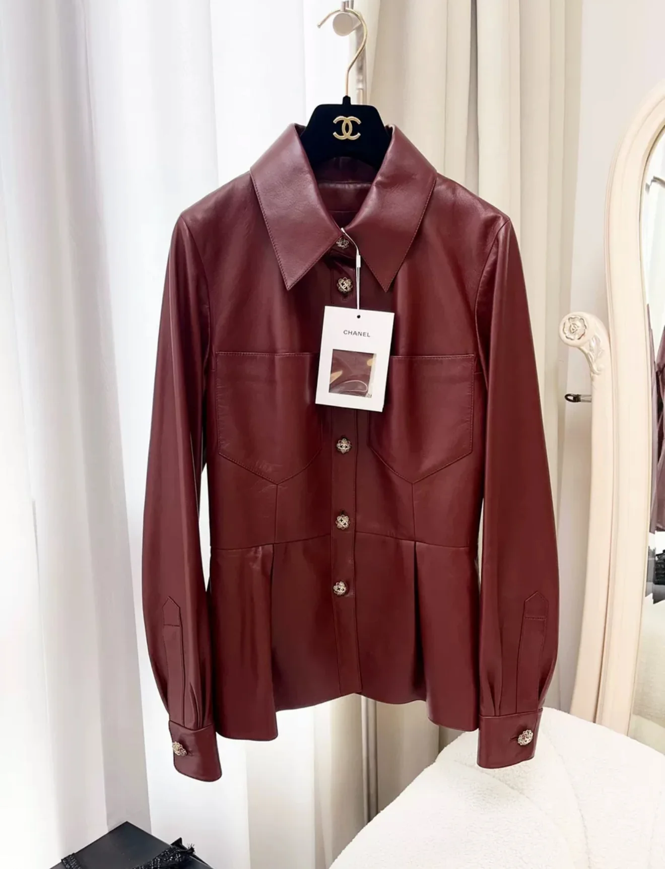 Chanel 22K Burgundy Leather Jacket