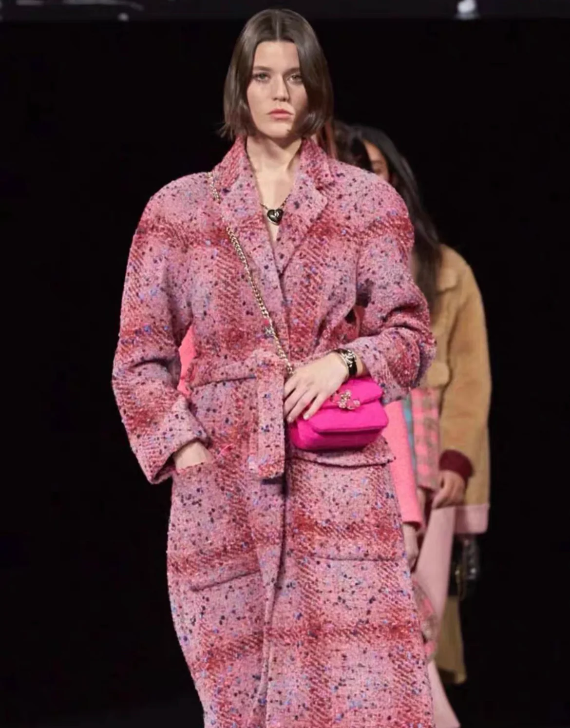 Chanel 22k pink tweed mini flap bag - Image 6