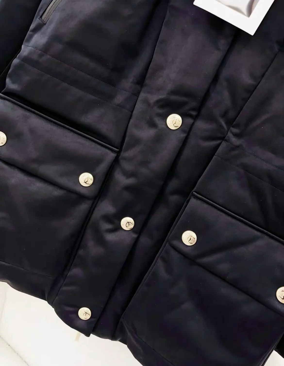 CHANEL 22N COCO NEIGE BLACK DOWN PUFFER JACKET Size 36 - Image 3