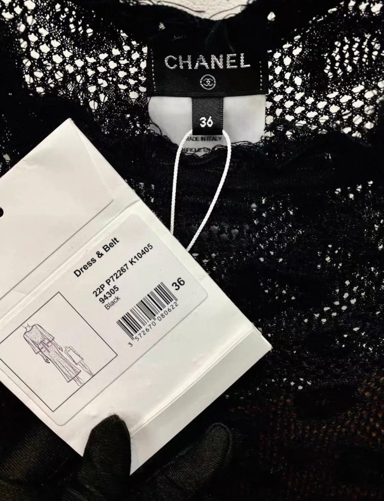 Chanel 22P Black cotton long dress - Image 5