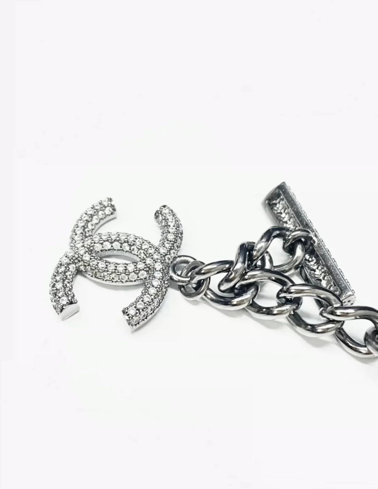 Chanel 22P full diamond double C chain bracelet - Image 6