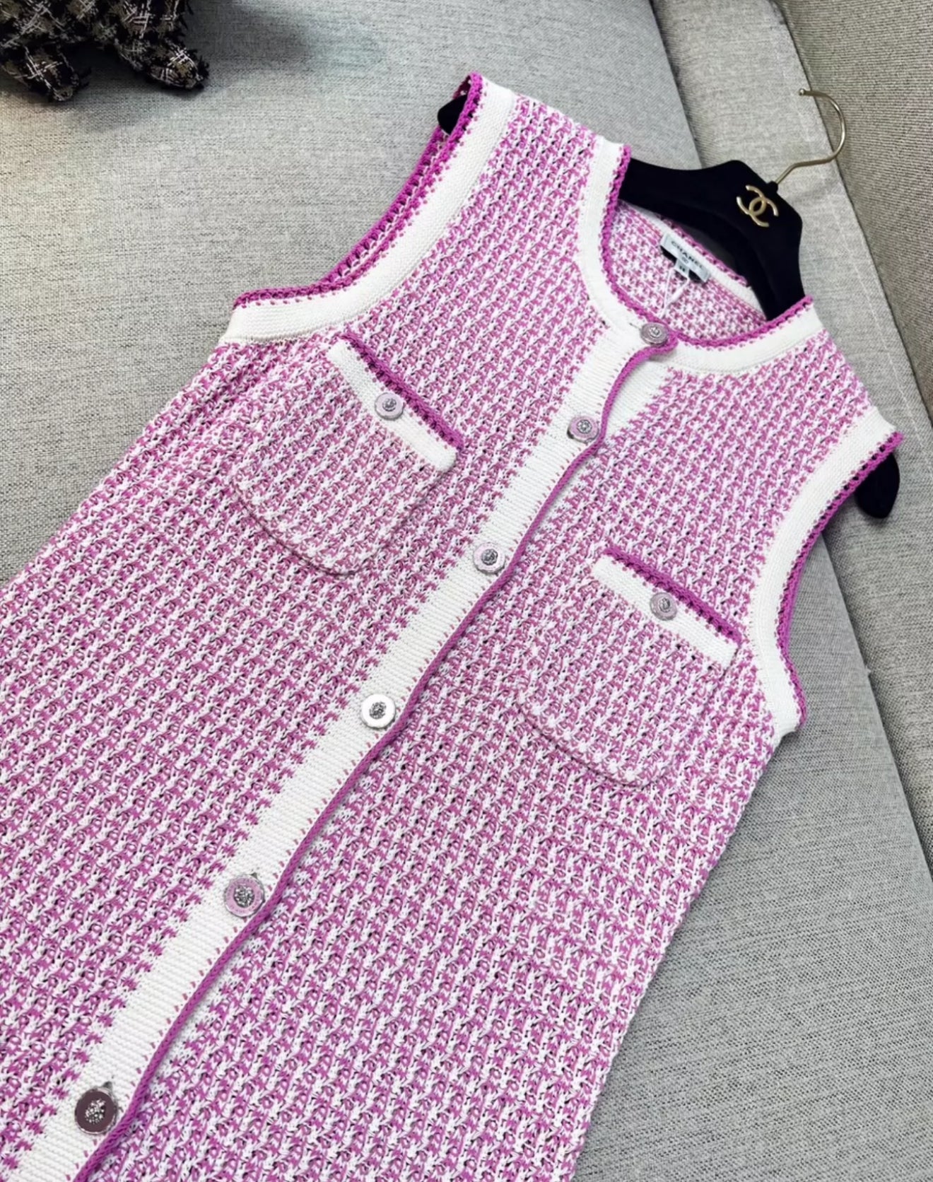 Chanel 22p pink cotton knitted dress - Image 2