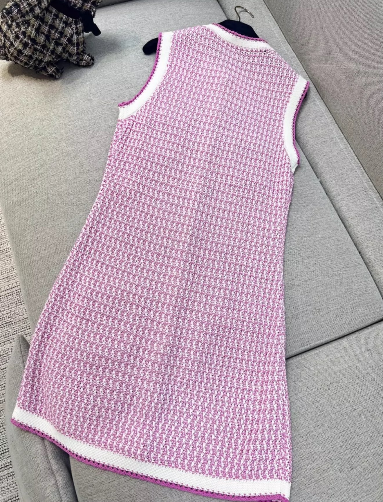 Chanel 22p pink cotton knitted dress - Image 3