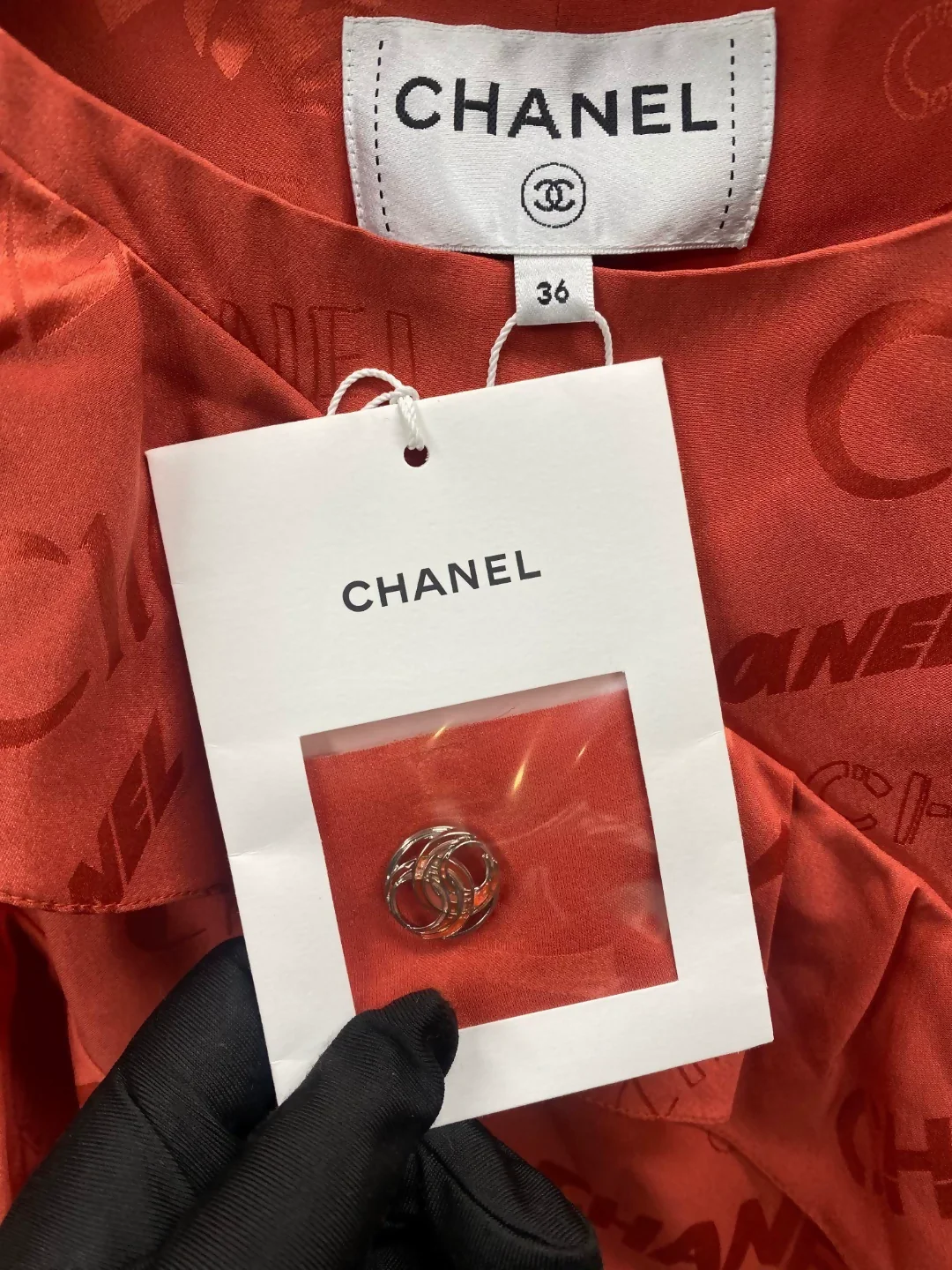 Chanel 22P rose red silk wavy dress - Image 3