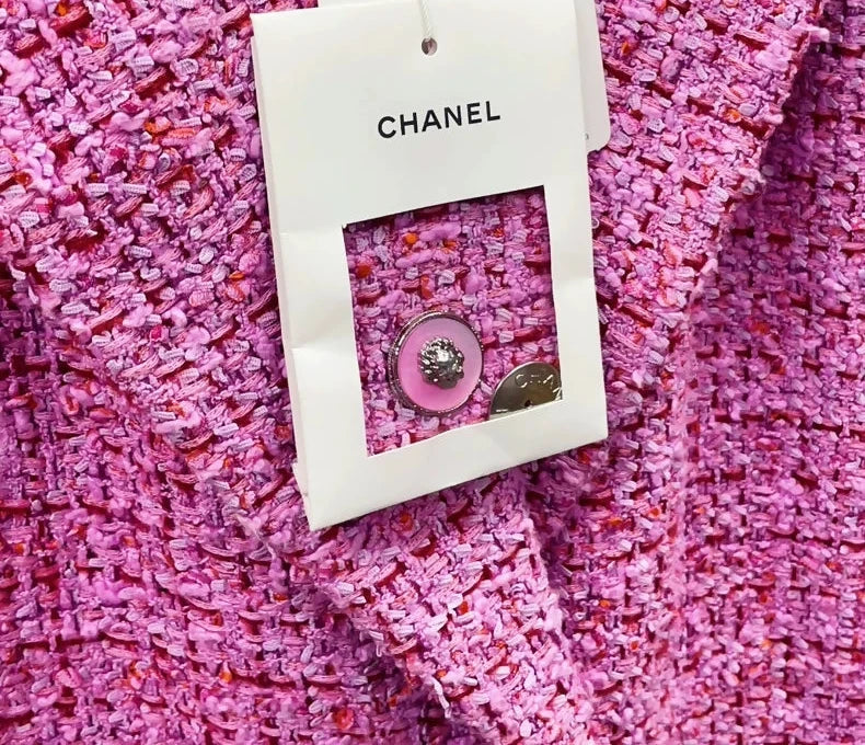 Chanel 22p pink tweed long coat - Image 3
