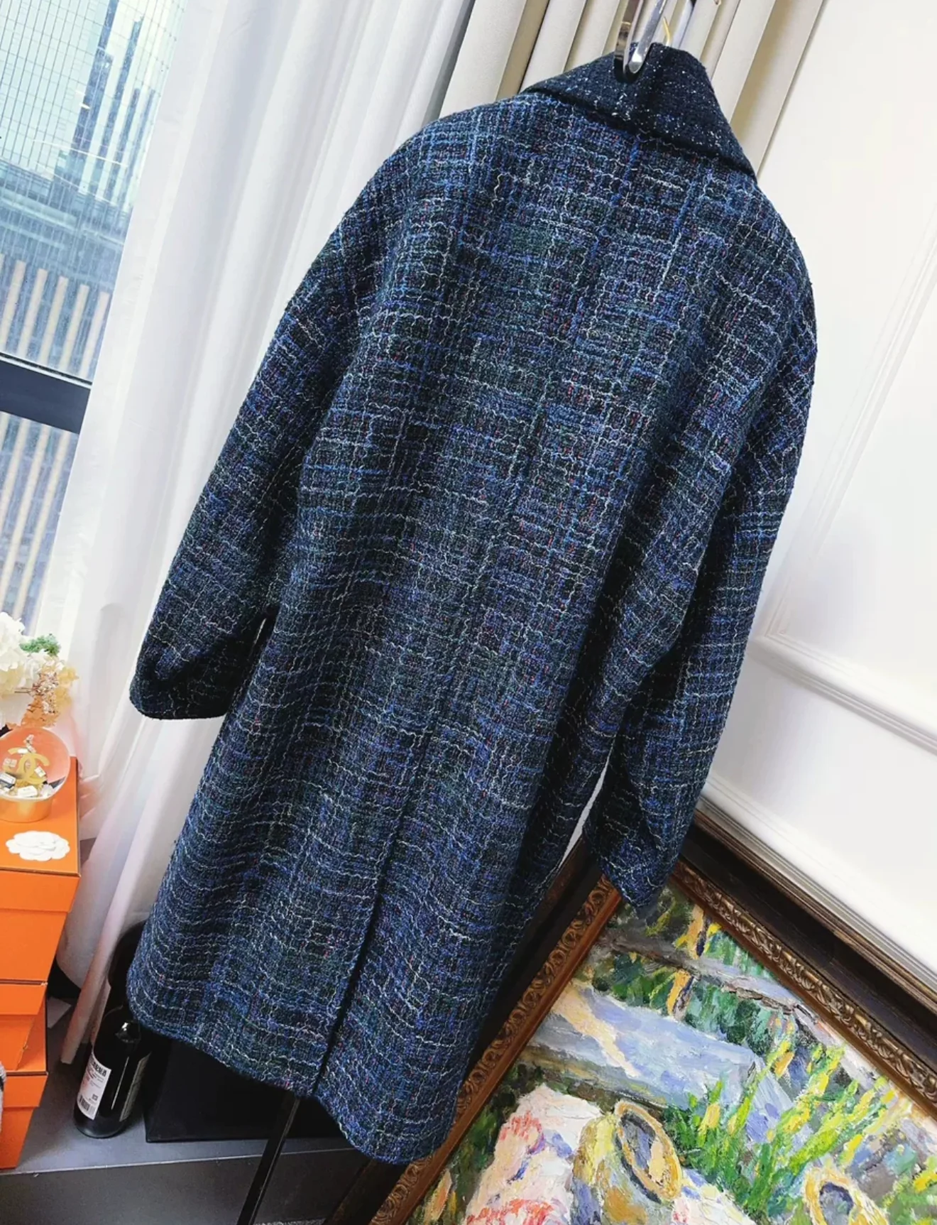Chanel 22S Blue tweed Coat - Image 2