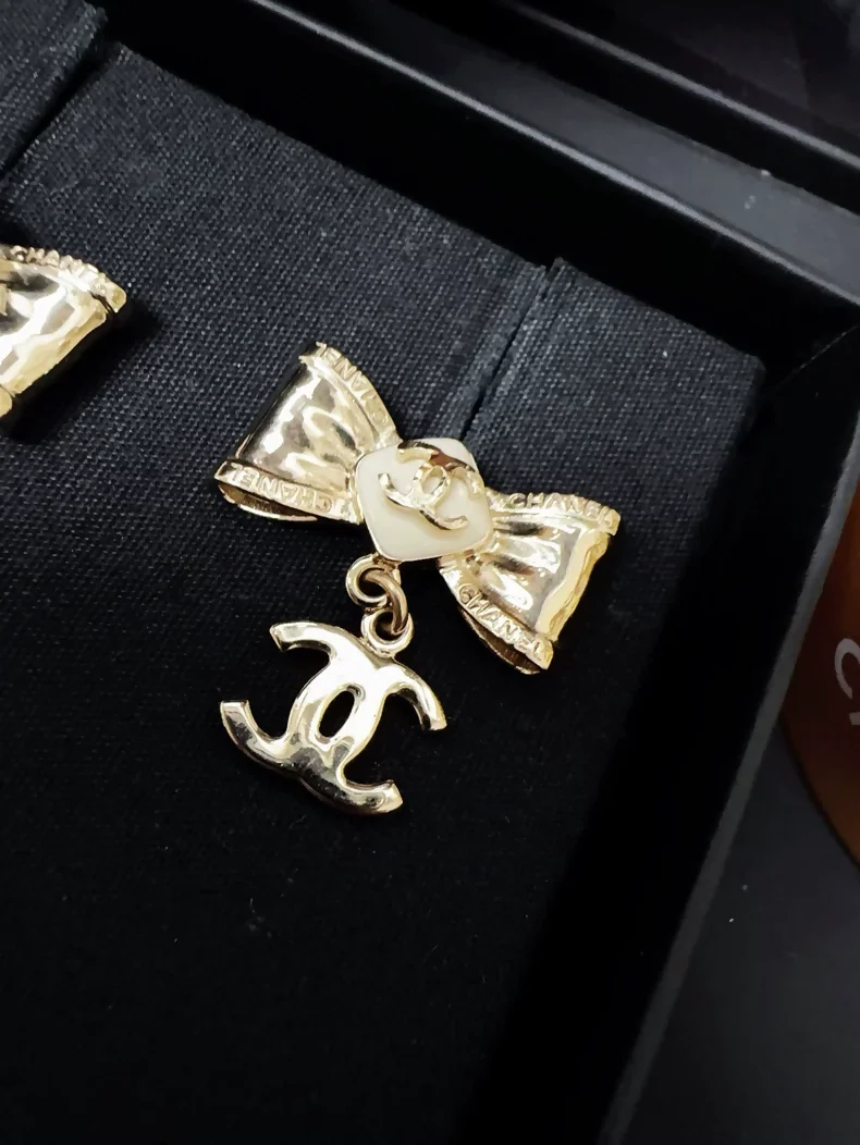 Chanel 22S bow double C earrings - Image 2