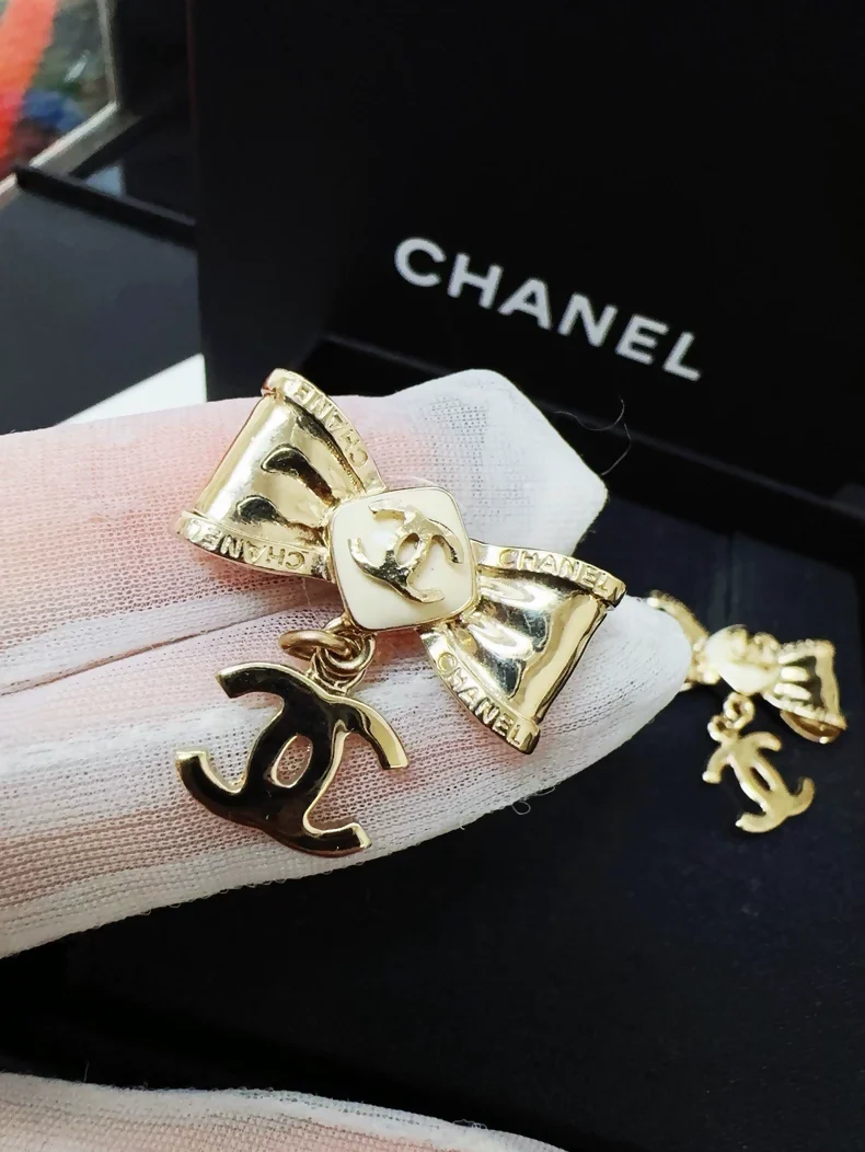 Chanel 22S bow double C earrings - Image 3