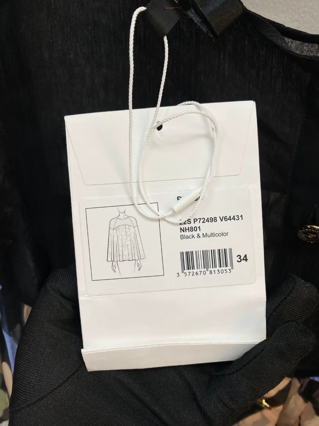 Chanel 22S black silk colored top - Image 3