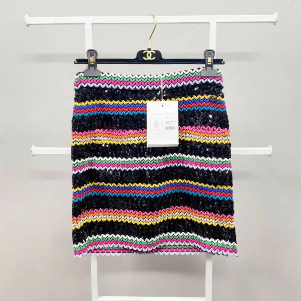 Chanel 22s colorful sequined skirt