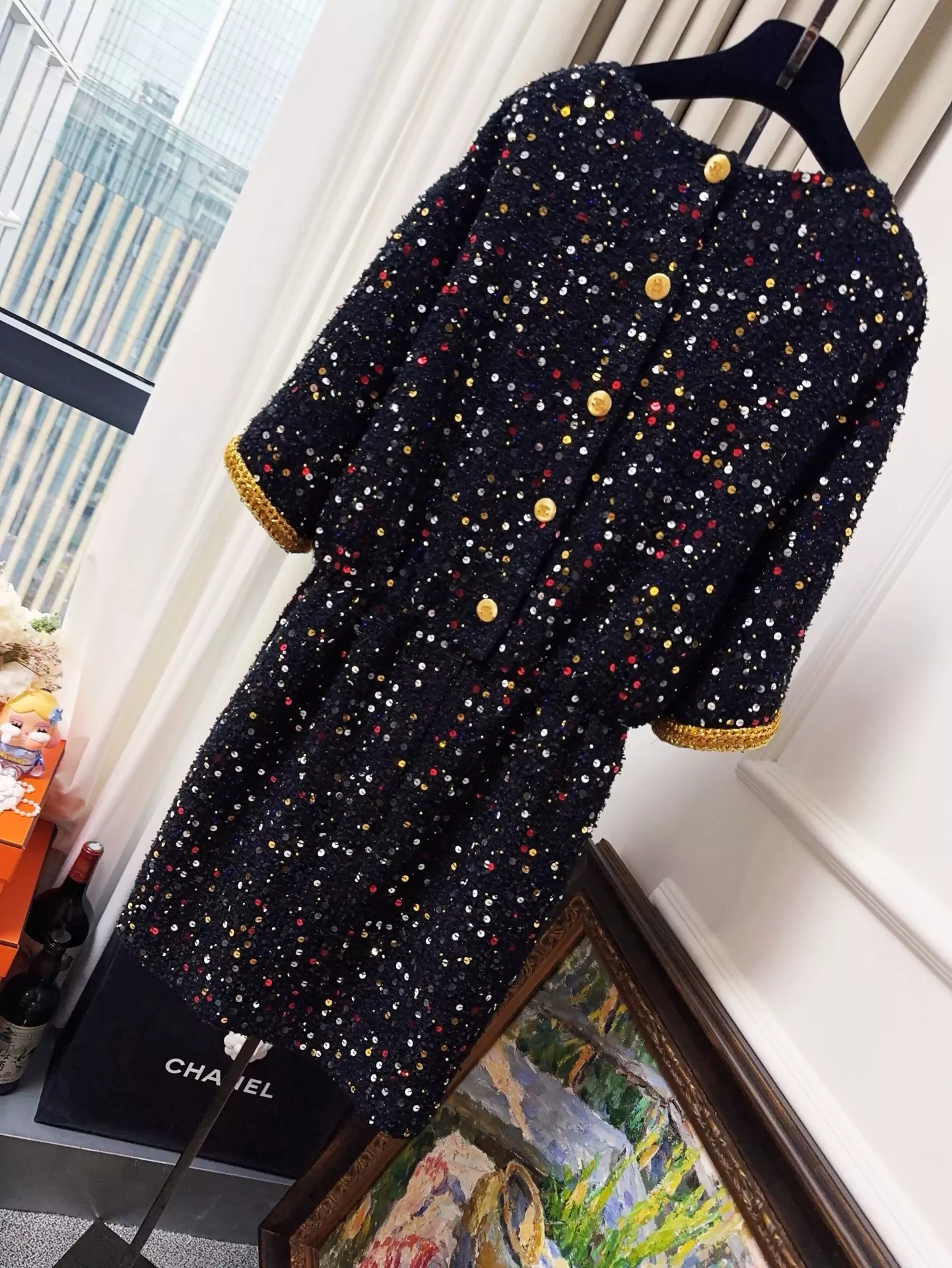 Chanel 22S black and gold dress - Image 2