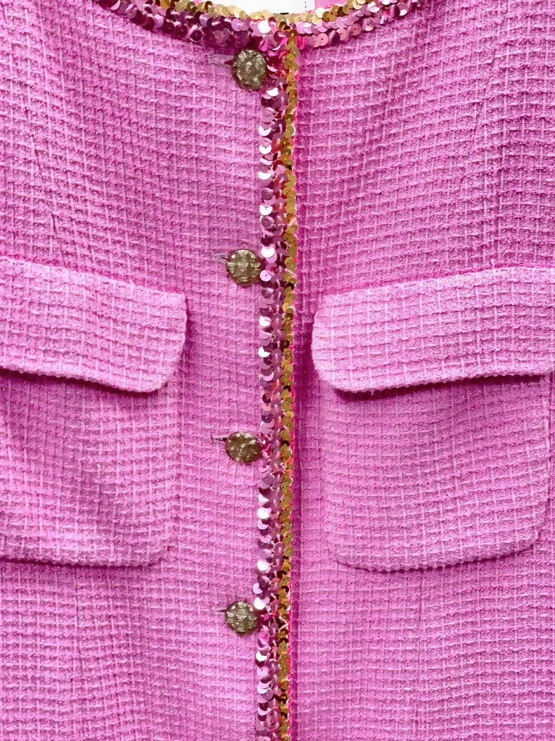 Chanel 22S pink tweed dress - Image 3