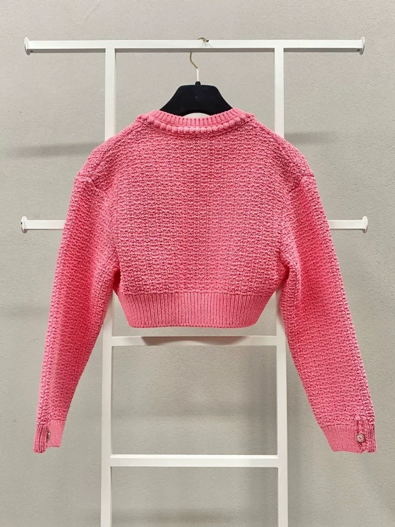 Chanel 22S Cropped Pink cardigan - Image 2