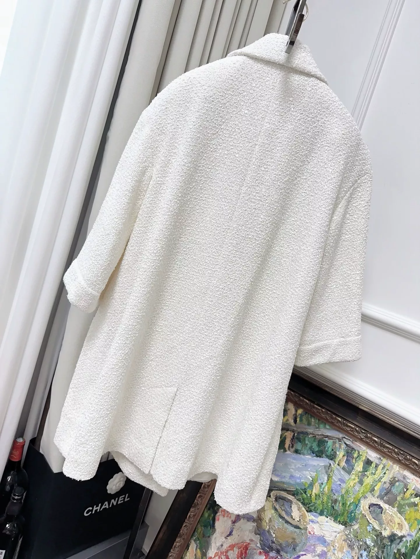 CHANEL 22S ecru tweed coat - Image 2