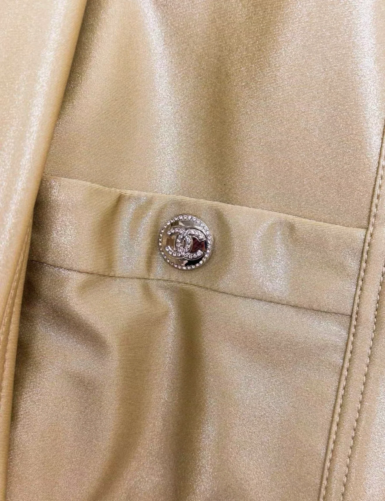 Chanel 23 iridescent champagne gold hooded down jacket - Image 2