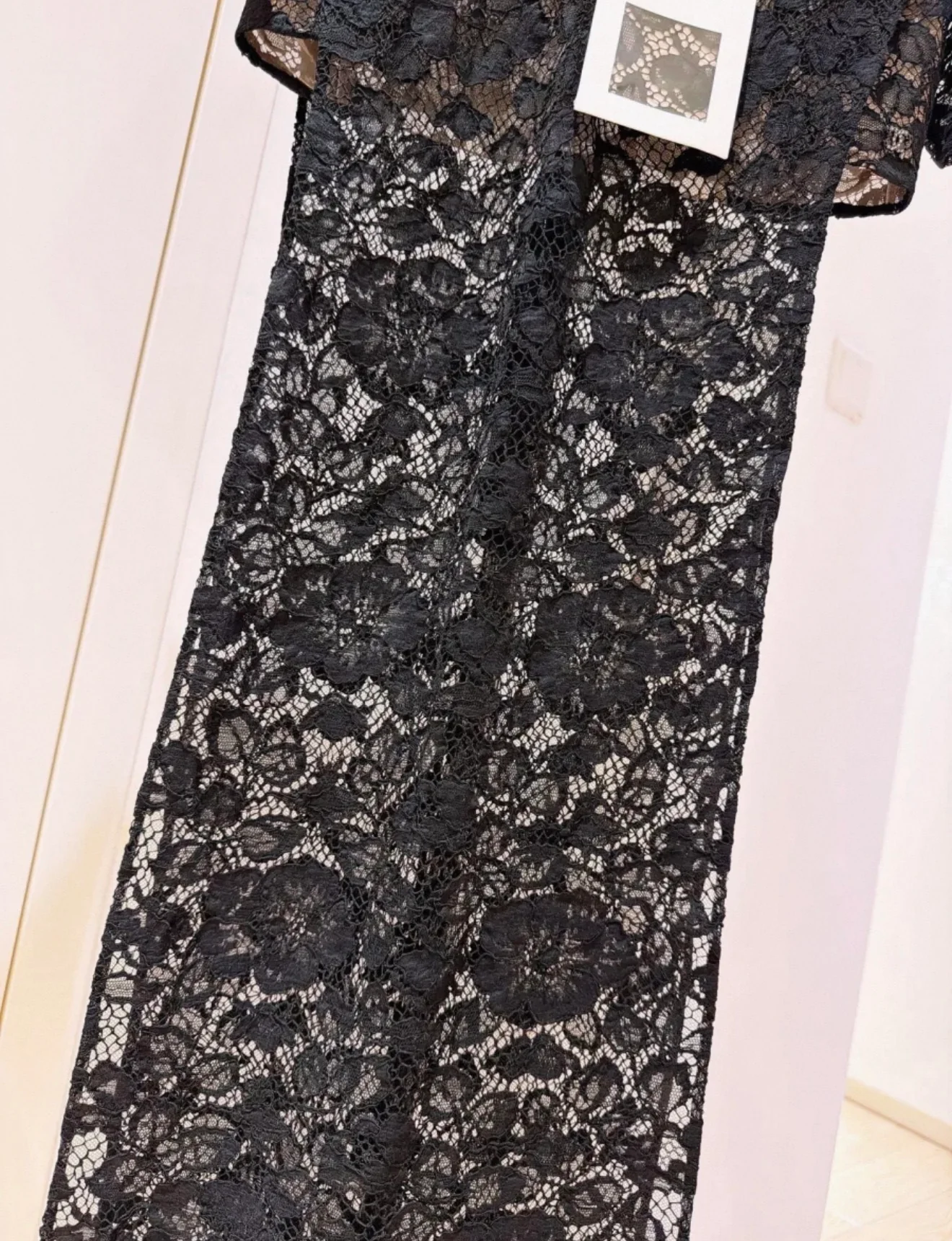 Chanel 23A Black Lace Cover-Up Dress - Image 4