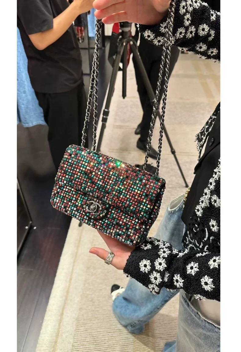 Chanel 23A mini flap CF Chain with Colored Crystals - Image 3