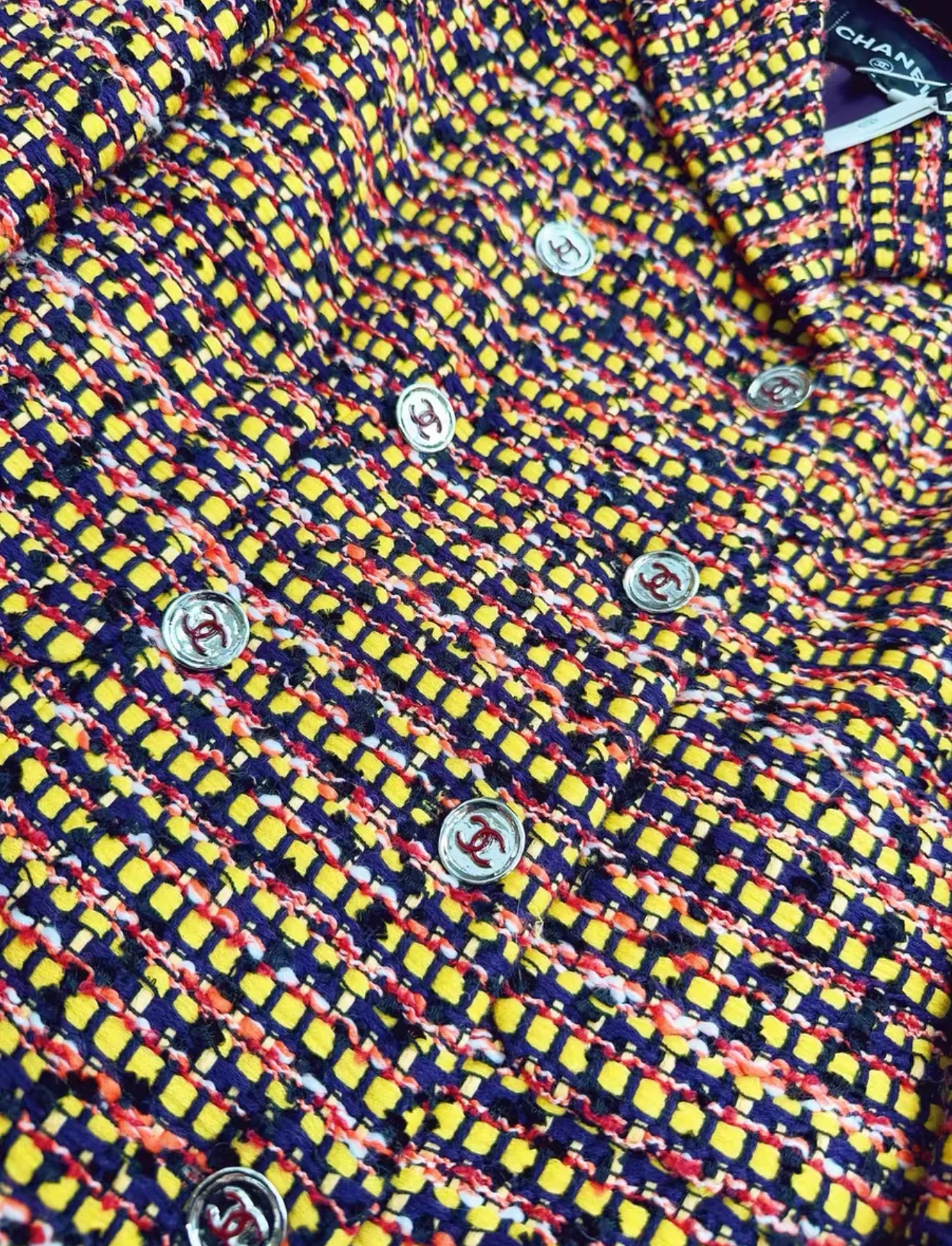 Chanel 23A Multicolor Tweed Long Coat - Image 4