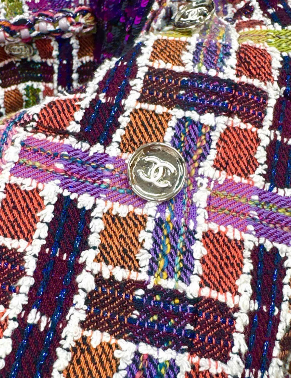 Chanel 23A purple sequin tweed jacket - Image 6