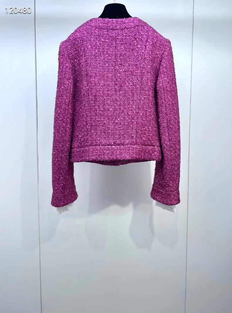 Chanel 23A pink tweed shirt-sleeve jacket - Image 2