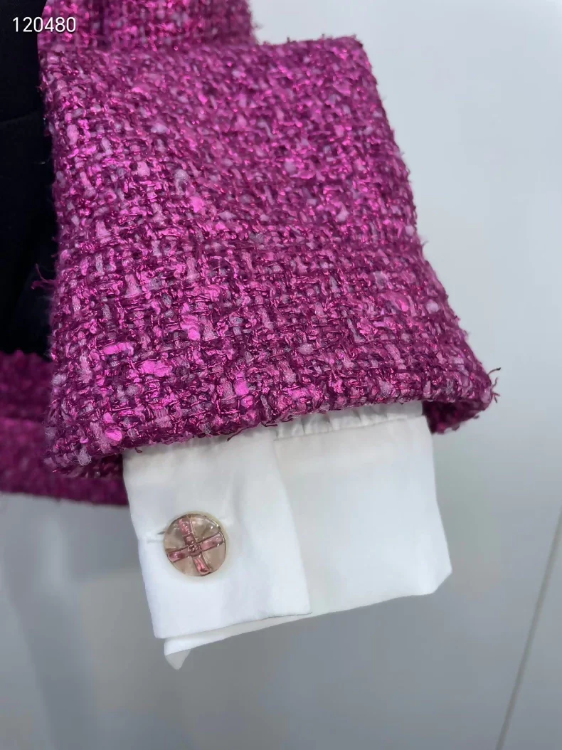 Chanel 23A pink tweed shirt-sleeve jacket - Image 3