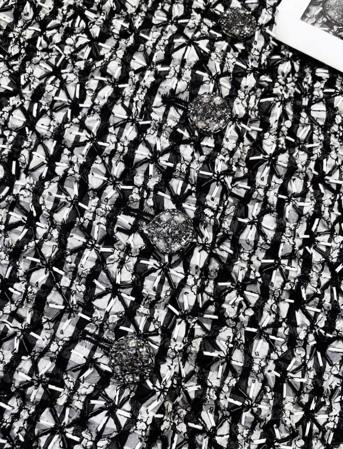 Chanel 23A tweed black and white collar jacket - Image 3