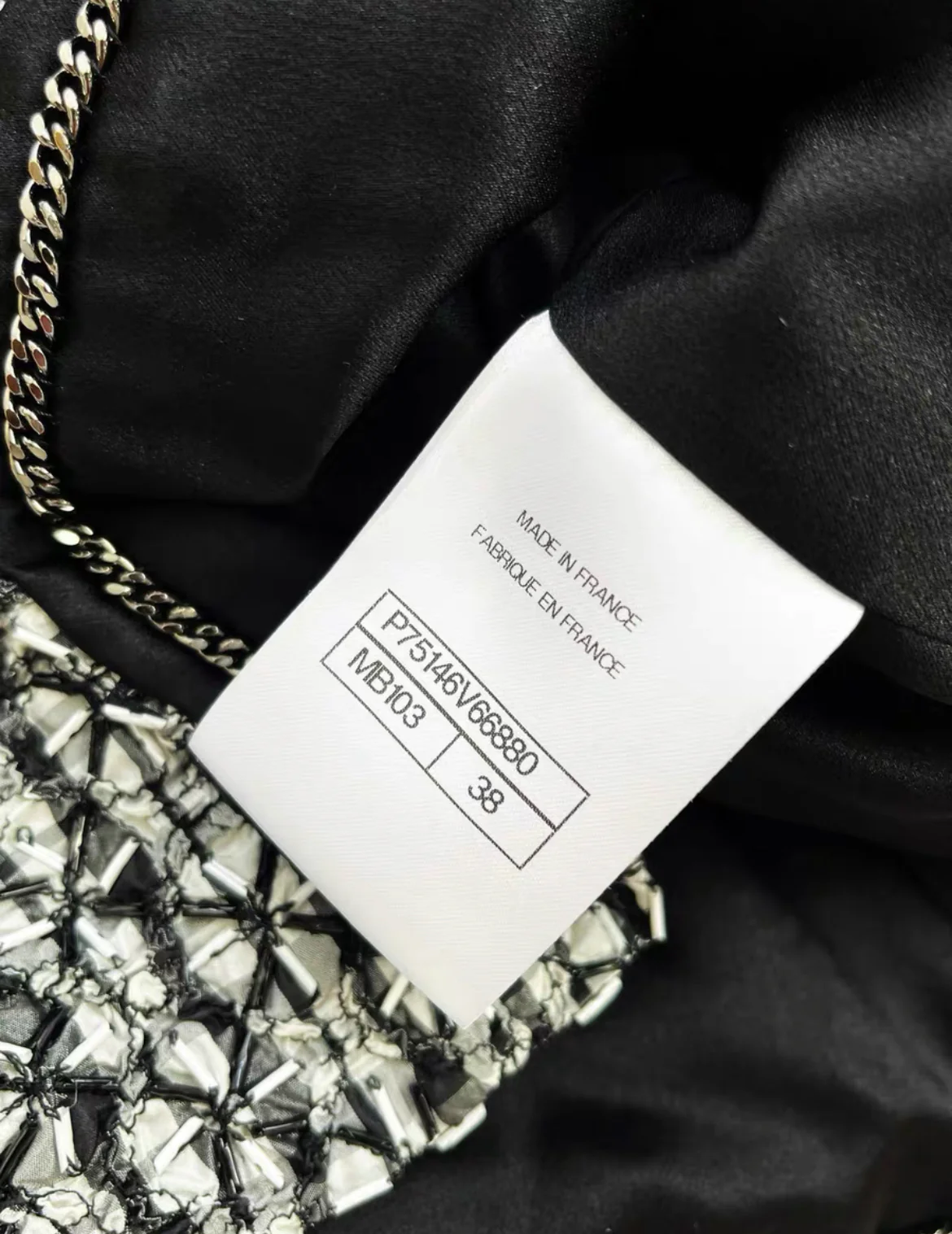 Chanel 23A tweed black and white collar jacket - Image 6
