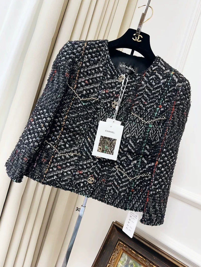 Chanel 23b black tweed jacket