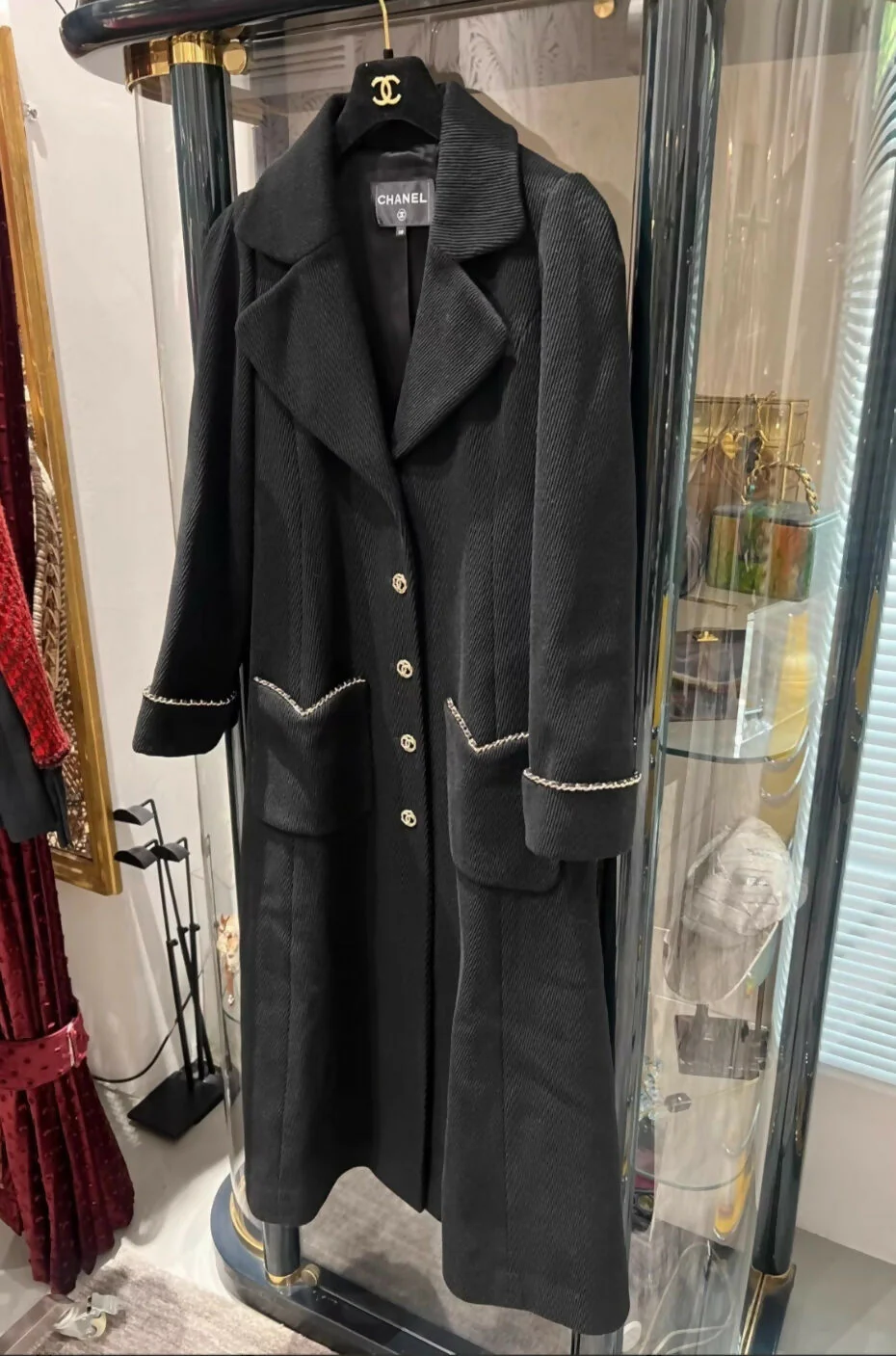 Chanel 23B black long coat - Image 2