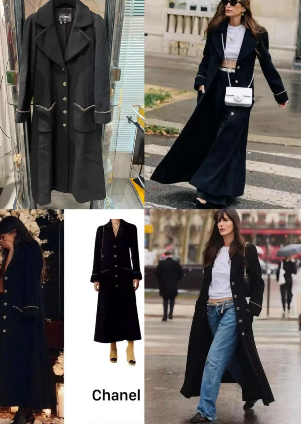 Chanel 23B black long coat - Image 3